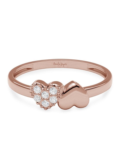 Anillo 14 k de oro zirconia brillante 1