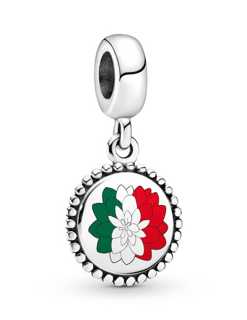 Charm flor Pandora Bandera México Dalia de plata p 925