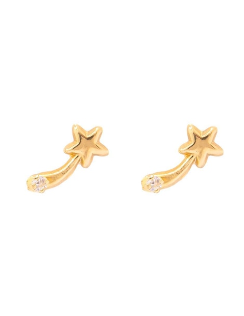 Broqueles de estrella Oro Angelus de oro con acabado brillante zirconia