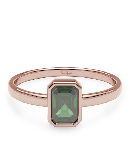Anillo 14 k de oro zirconia pulido 1