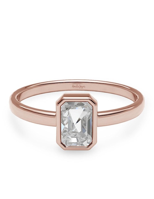 Anillo 14 k de oro zirconia pulido 1