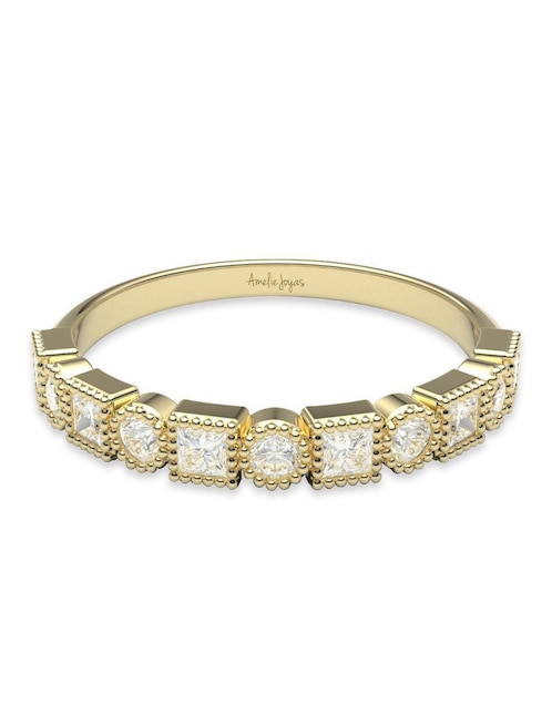 Anillo "de (si aplica)" redondo amelie joyas sin colección  sin licencia 14 k "de" oro zirconia