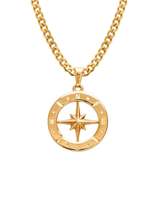 Collar de estrella Cruze de baño de oro 18 K