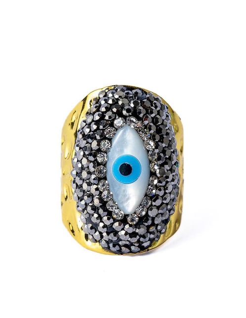 Anillo de ojo Tihó Joyería Smiley zirconia cúbica brillante