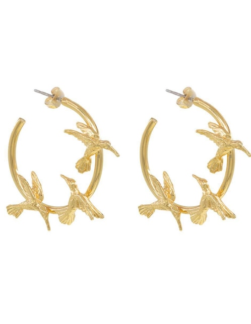 Arracadas de colibrí Ablime Joyería Ablime Colibríes con acabado brillante