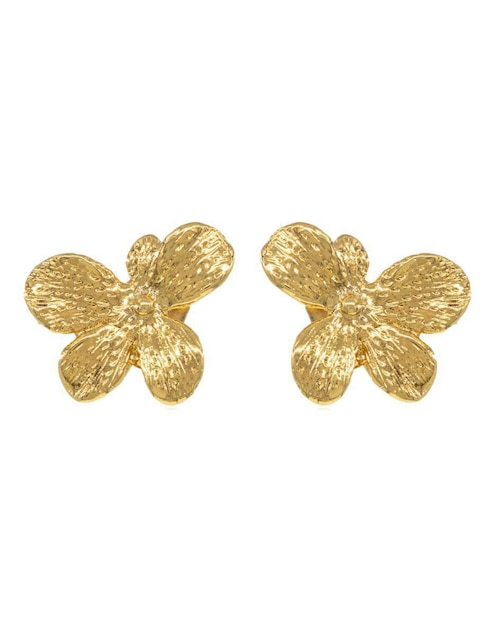 Broqueles de flor Ablime Joyería con acabado baño de oro