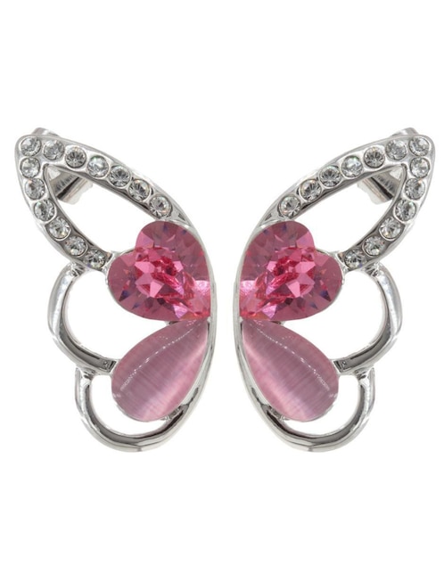 Aretes de mariposa Mayfer Joyería con acabado brillante cristal