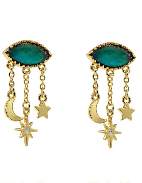 Aretes de ojo Mayfer Joyería con acabado brillante piedra natal