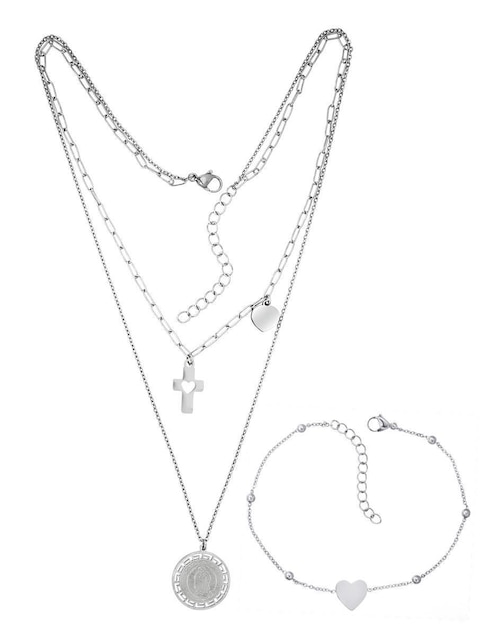 Collar y pulsera Nk Steel cristal