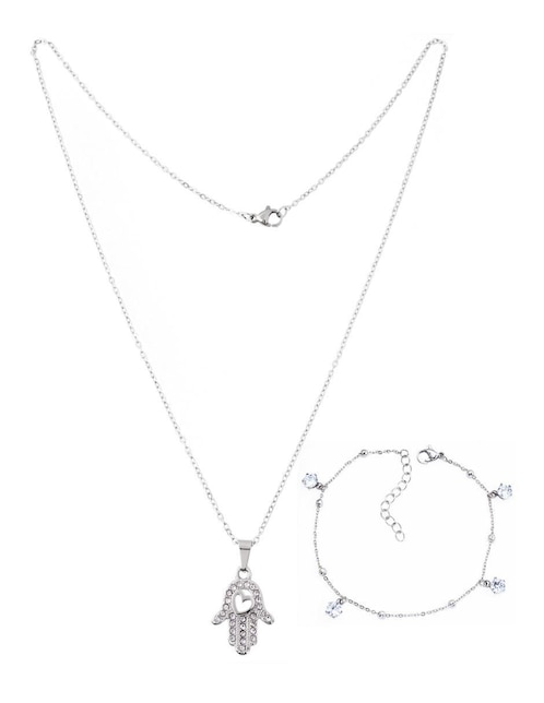 Collar y pulsera Nk Steel cristal