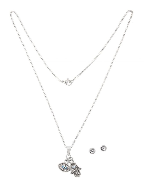 Aretes y collar Nk Steel cristal