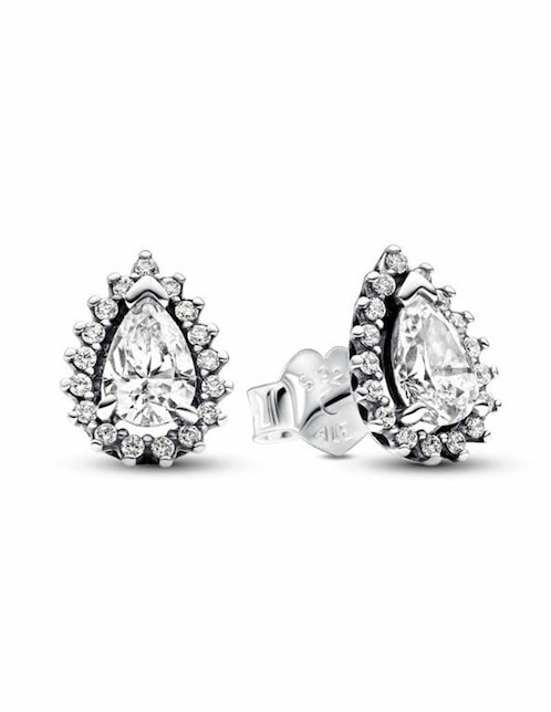 Aretes de gota Pandora Timeless de plata P 925 con acabado brillante zirconia cúbica