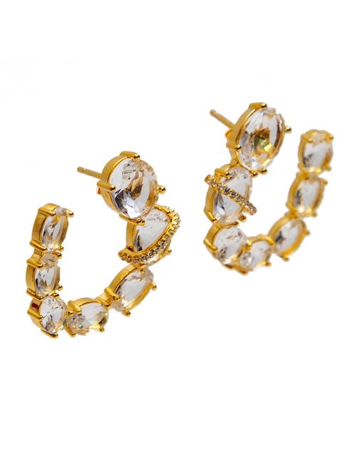 Aretes Daniel Espinosa Jewelry con acabado baño de oro topacio