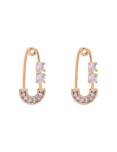 Aretes de candado con acabado pavé zirconia