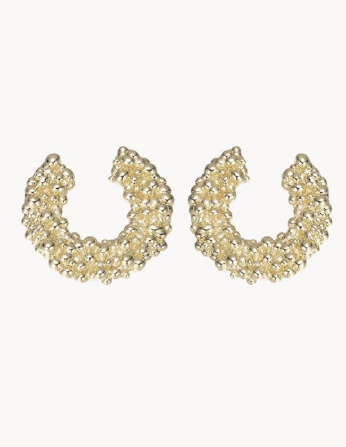 Aretes de aro redondos Apodemia Sand Dust con acabado baño de oro