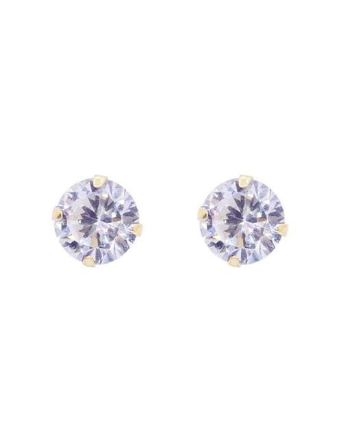 Broqueles redondos Oro Angelus de oro con acabado brillante zirconia