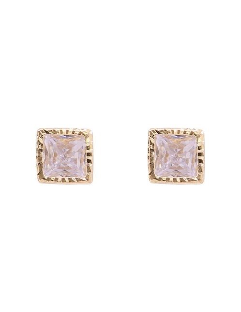 Broqueles cuadrados Oro Angelus de oro con acabado pavé zirconia