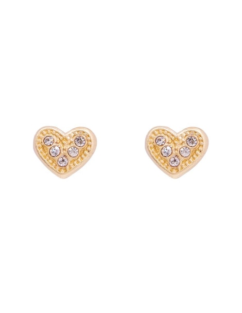 Broqueles de corazón Oro Angelus de oro con acabado pavé zirconia