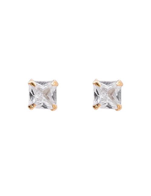 Broqueles cuadrados Oro Angelus de oro con acabado pavé zirconia