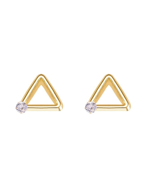 Broqueles triangulares Oro Angelus de oro con acabado pavé zirconia