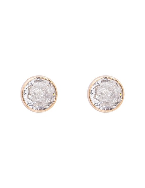 Broqueles redondos Oro Angelus de oro con acabado pavé zirconia