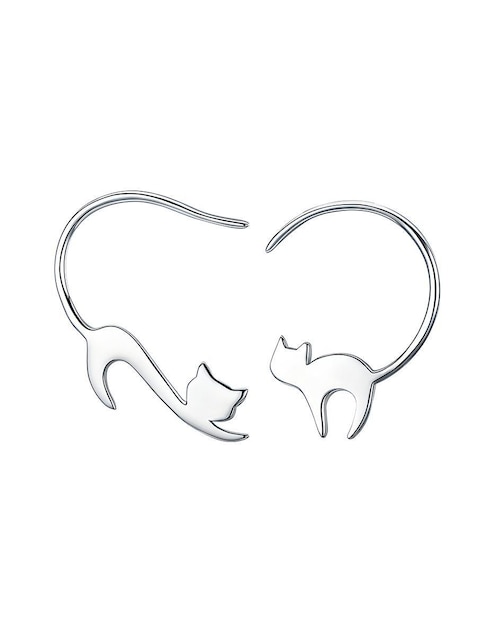 Arracadas de gato Miow Kiki Season de plata P 925