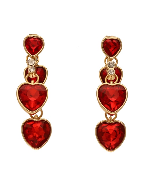 Aretes cortos de corazón Anne Klein Gingerbread cristal