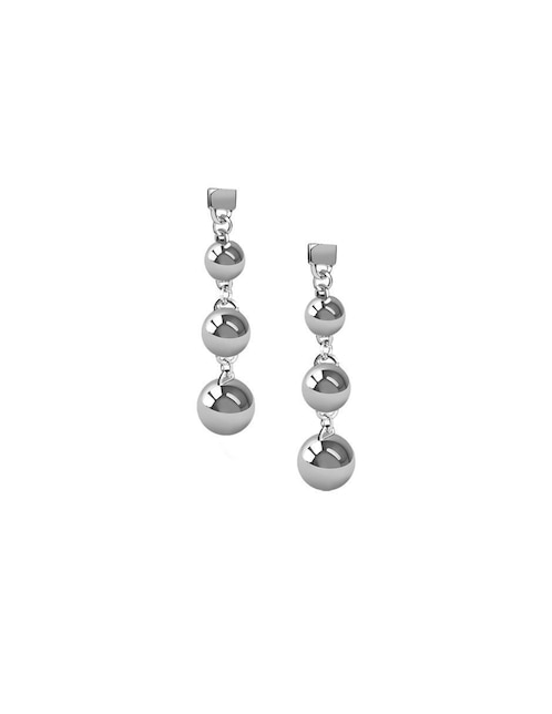 Aretes de esfera Enrique Garcia de plata P 925 con acabado plateado