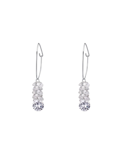 Aretes circulares Ocean Heart Elegance con acabado baño de oro cristal