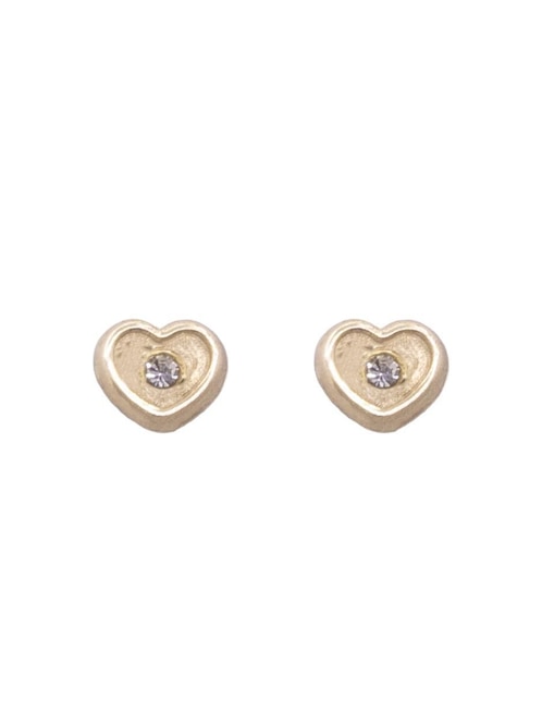 Broqueles de corazón Oro Angelus de oro con acabado brillante zirconia