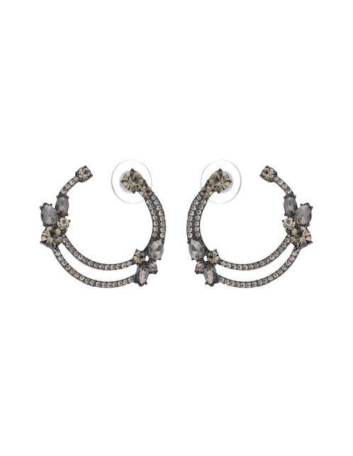 Aretes de aro Givenchy Champagne Chiffon con acabado baño de oro cristal