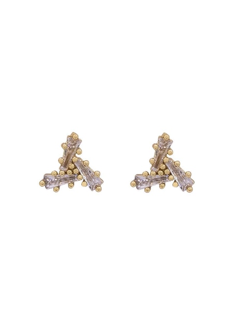 Aretes largos de cruz Oro Angelus zirconia