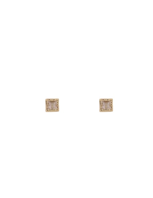 Broqueles cuadrados Oro Angelus de oro con acabado brillante zirconia