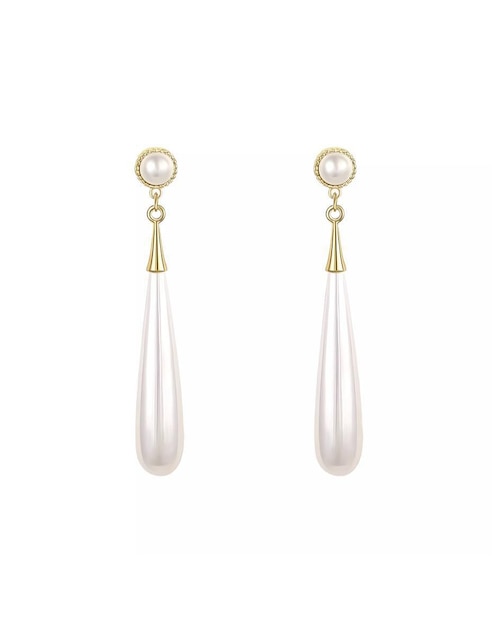 Aretes de gota Mink con acabado brillante
