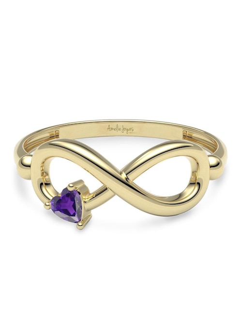 Anillo de corazón Amelie Joyas 14 k de oro zirconia brillante