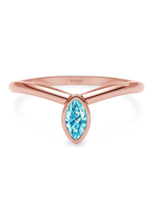 Anillo geométrico 14 k de oro zirconia brillante 1