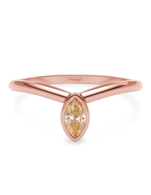 Anillo geométrico Amelie Joyas 14 k de oro zirconia brillante