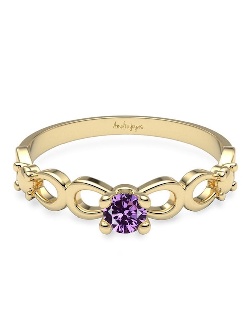 Anillo "de (si aplica)" redondo amelie joyas sin colección sin temática 14 k "de" oro zirconia