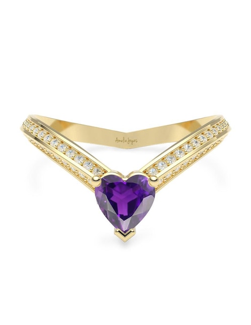 Anillo "de (si aplica)" corazón amelie joyas sin colección sin temática 14 k "de" oro zirconia