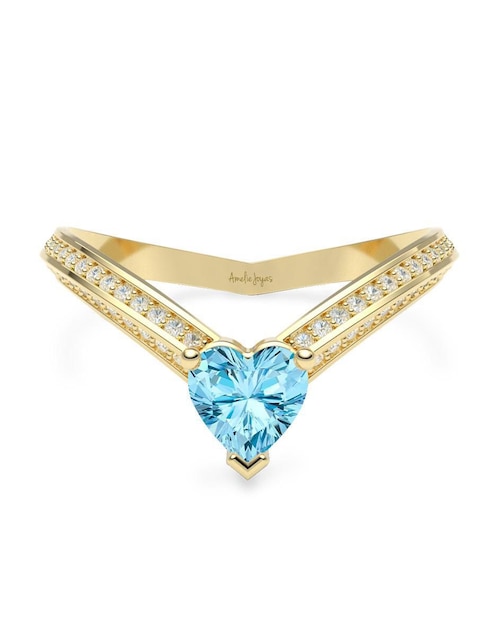 Anillo "de (si aplica)" corazón amelie joyas sin colección sin temática 14 k "de" oro zirconia