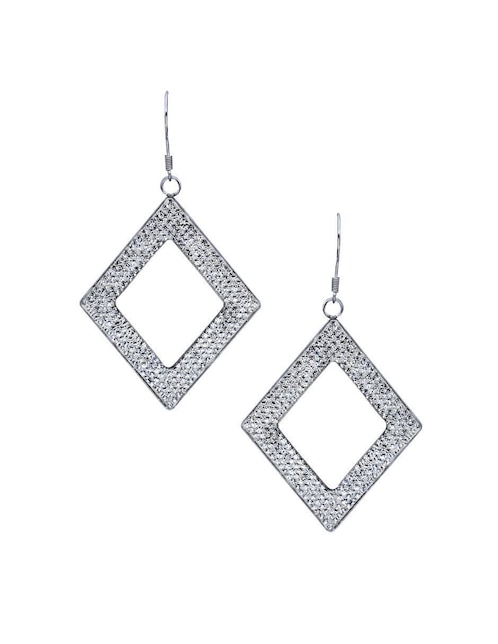 Aretes cuadrados Ocean Heart Fancy con acabado brillante cristal