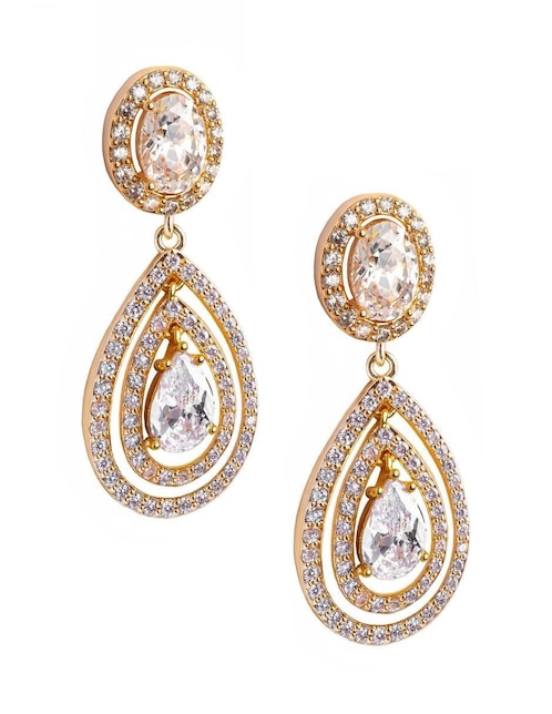 Aretes de gota Zvezda con acabado baño de oro