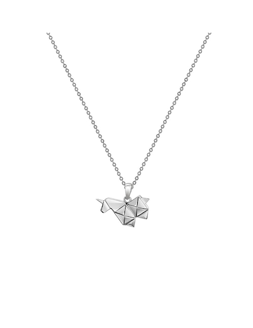 Dije de unicornio origami de plata P 925