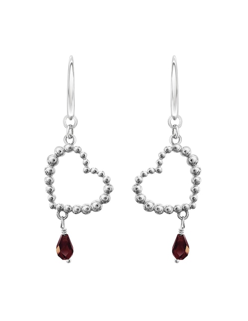 Aretes largos de corazón Anamora por Tanya Moss Burbujas de plata P 925