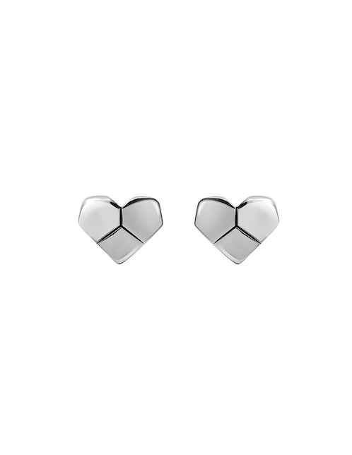Broqueles de corazón Anamora Por Tanya Moss Origami de plata P 925 con acabado brillante