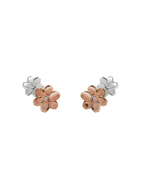 Broqueles de flor Esenciales de plata P 925 con acabado plateado 1