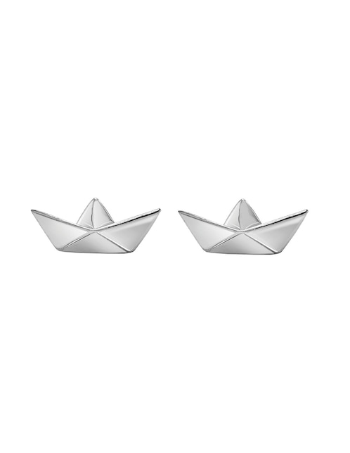 Broqueles de barco Anamora Por Tanya Moss Origami de plata P 925 con acabado brillante