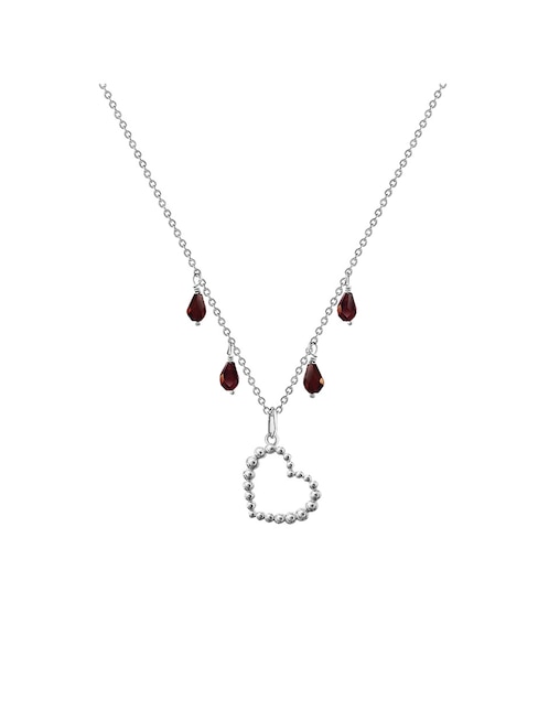 Collar de corazón Anamora por Tanya Moss Burbujas de plata P 925