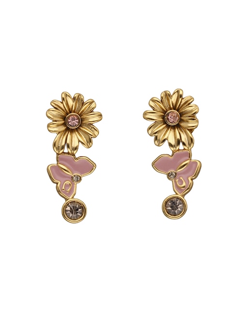 Aretes cortos Coach 3.1 Daisy brillante cristal