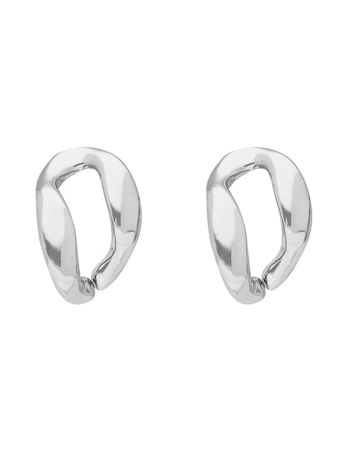 Aretes ovalados Nine West Puffy Ears con acabado brillante